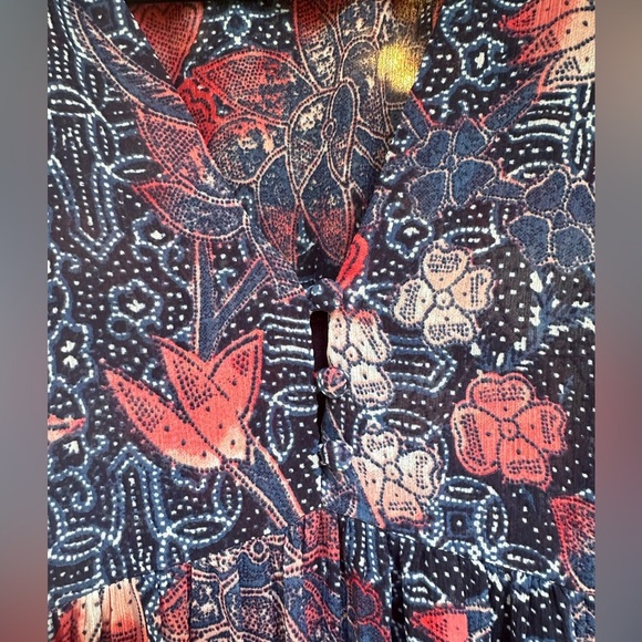 Jessica Simpson Pink/Blue Floral Maternity Maxi Dress Baby Shower Reveal Size M - Picture 2 of 9